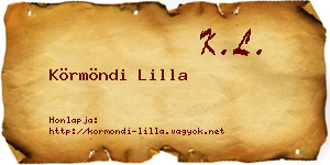 Körmöndi Lilla névjegykártya