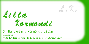 lilla kormondi business card